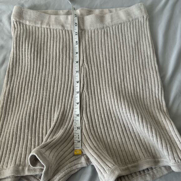Free People High Waist Ribbed Shorts - Cream - Picture 8 of 9